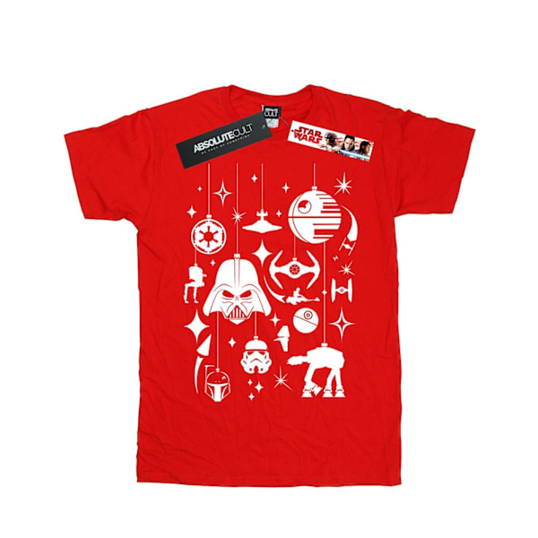 Star Wars Boys Jul Dekorationer T-Shirt 7-8 År Röd Red 7-8 Years