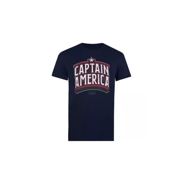 Captain America Mens Arch T-shirt M Marinblå Navy M