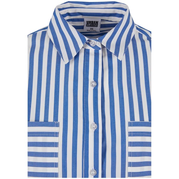 Urban Classics Randig skjorta med avslappnad passform för damer XXL Vit White/Blue XXL