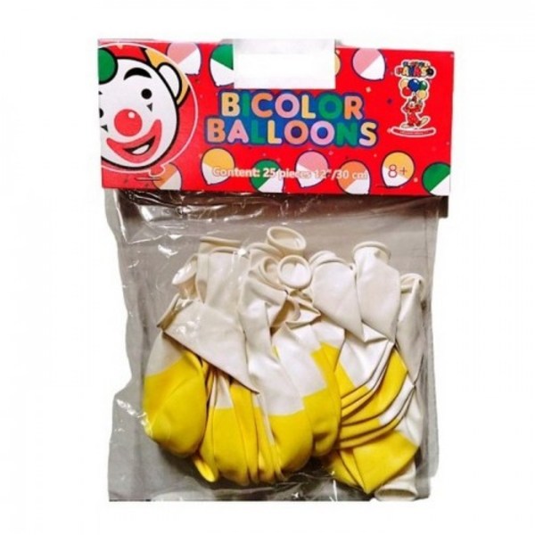 Globos latexballonger (paket med 25) One Size Gul/Vit Yellow/White One Size