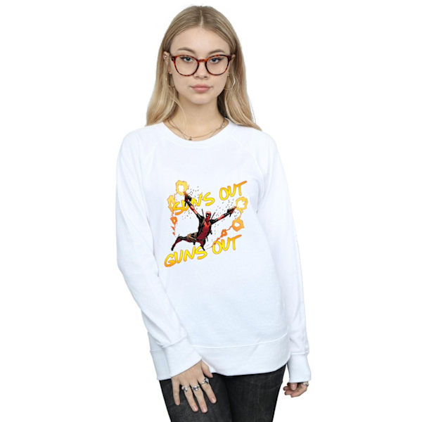 Marvel Dam/Kvinnor Deadpool Sun´s Out Guns Out Sweatshirt L W White L