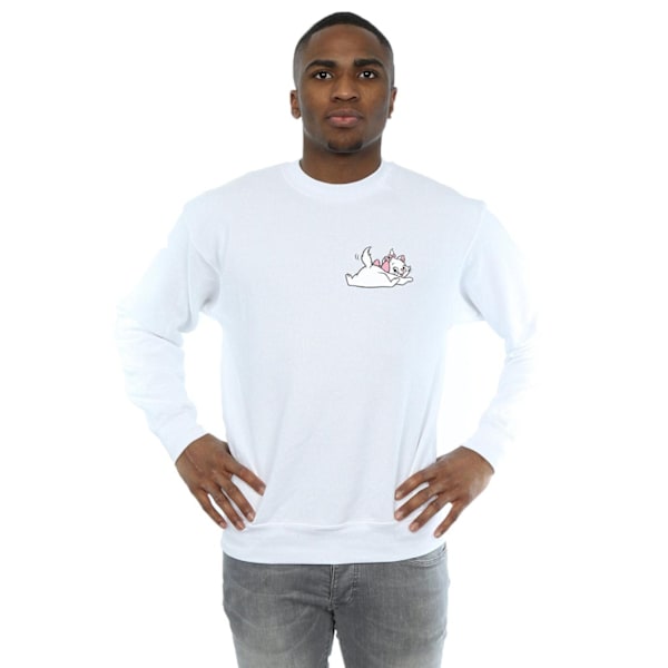 Disney Aristocats Marie Sweet Bakside Brösttryck Sweatshirt för Herrar White M