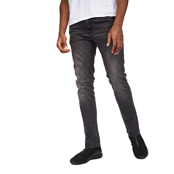 Crosshatch herr Svelte Stretch Jeans 34R mörkgrå Dark Grey 34R