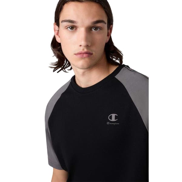 Champion Herr Tejp Logotyp Raglan T-shirt L Svart/Grå Black/Grey L