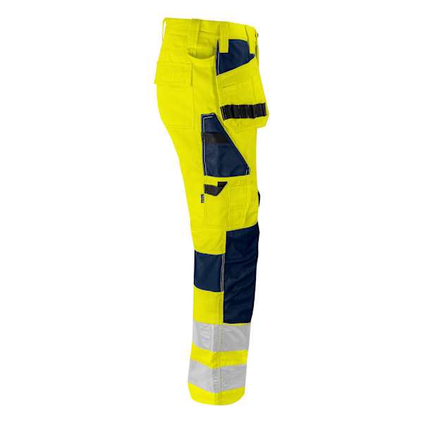Projob herr stretch hög synlighet cargobyxor 34R gul/marinblå Yellow/Navy 34R