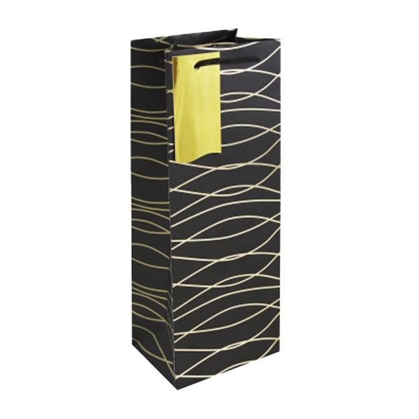 Eurowrap Geometrisk Flaskpåse (6-pack) One Size Svart/Guld Black/Gold One Size