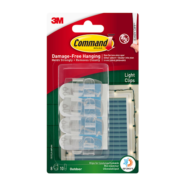 17017CLR-AWP Command Utomhus Ljusslingeklämmor 8-pack En Storlek En Färg One Colour One Size