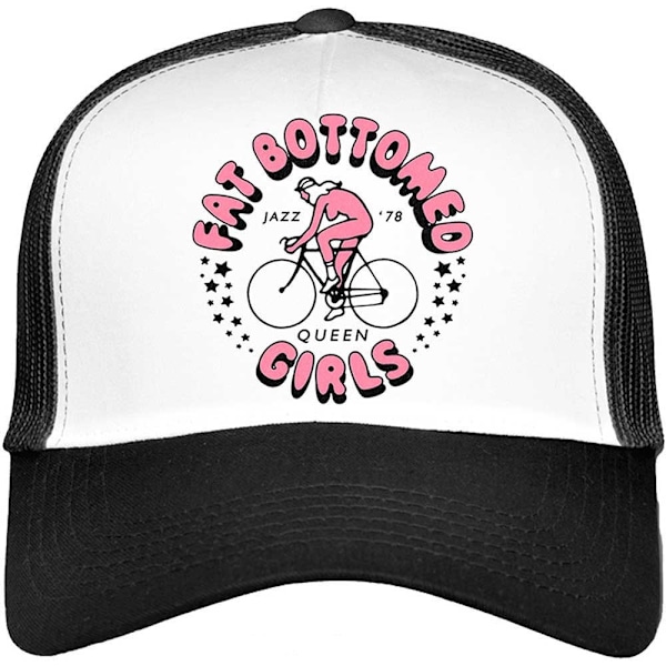 Queen Unisex Adult Fat Bottomed Girls Mesh Panel Baseball Cap O Black/White One Size