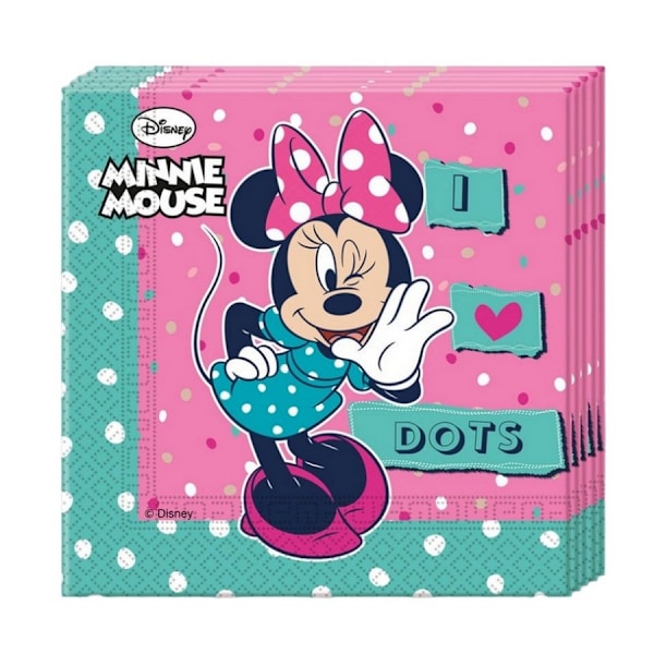 Disney Logo Minnie Mouse Servetter (20-pack) One Size Rosa/Blå Pink/Blue/White One Size