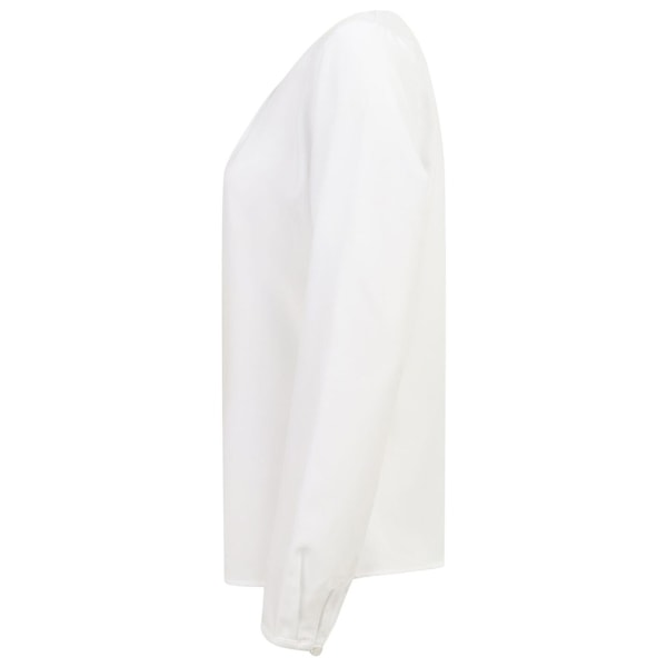 Henbury Dam/Damer Plisserad Front Långärmad Blus 4XL Vit White 4XL