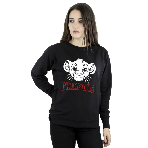 Disney Dam/Kvinnor Lejonkungen Simba Ansikte Champion Sweatshirt Black XL