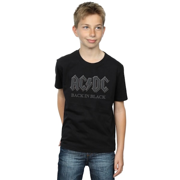 AC/DC Pojkar Back In Black Bomulls T-Shirt 7-8 År Svart Black 7-8 Years