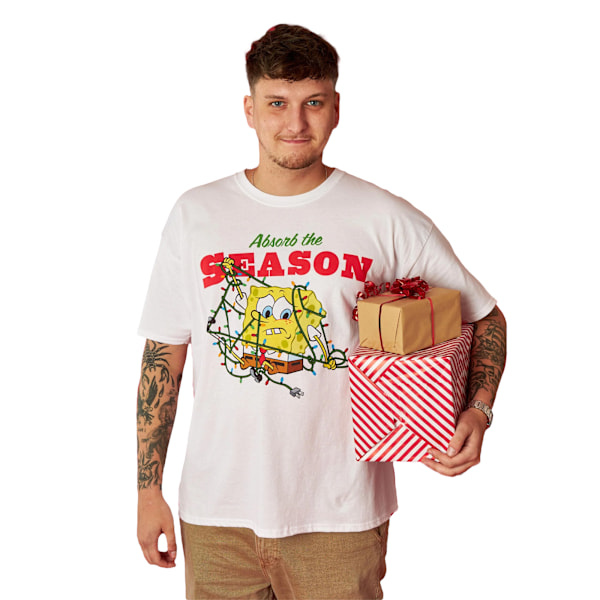 SpongeBob SquarePants Herr Absorb The Season Jul T-shirt White 3XL