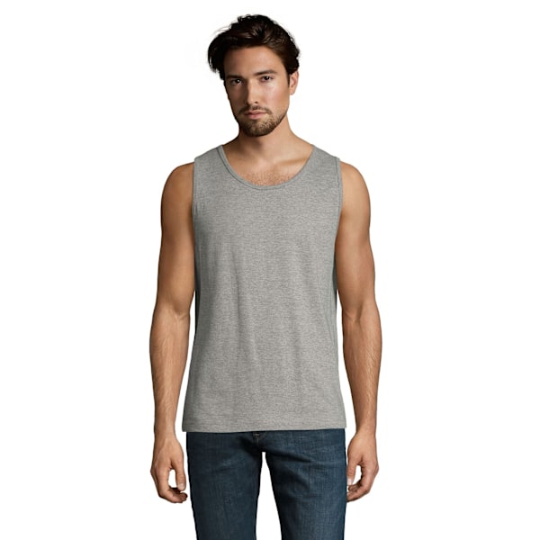 SOLS Herr Justin Sleeveless Tank / Vest Top 4XL Gråmelerad Grey Marl 4XL