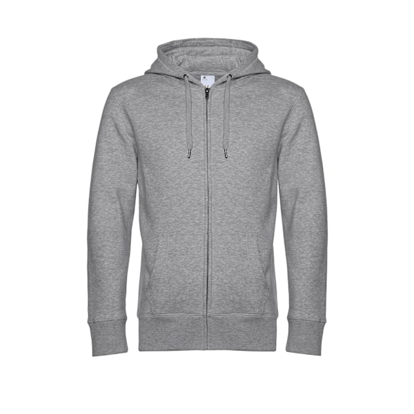 B&C Herr King Zipped Hooded Sweat 4XL Heather Grey Heather Grey 4XL