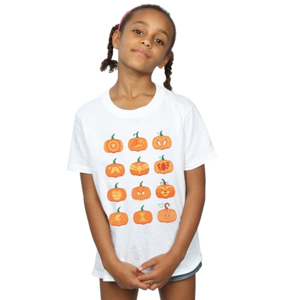 Marvel Girls Avengers Halloween Pumpa Bomull T-shirt 7-8 år White 7-8 Years