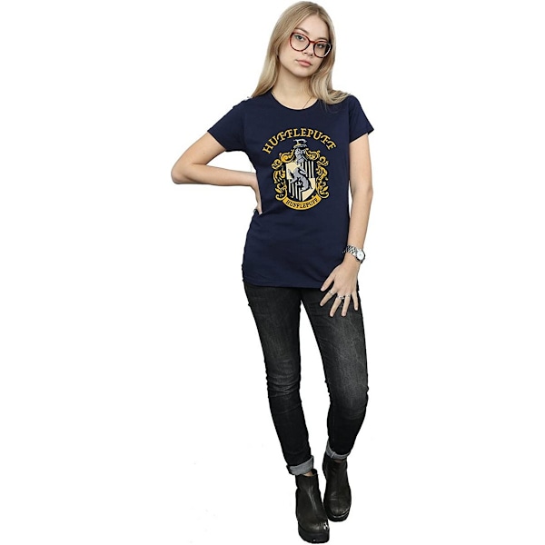 Harry Potter Dam/Kvinnor Hufflepuff Bomull T-shirt M Marinblå Navy Blue M
