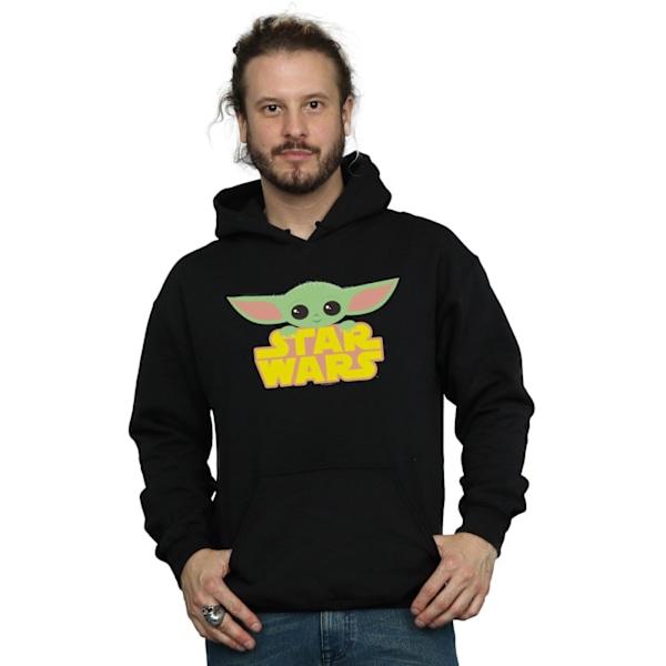 Star Wars Herr The Mandalorian The Child And Logo Hoodie XXL Svart Black XXL