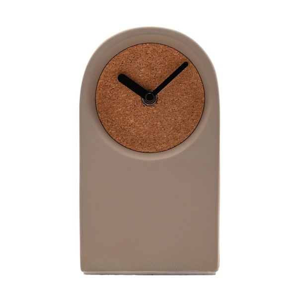 Intervall Bordsklocka i Porslin & Kork - Taupe En Storlek Brun Brown One Size