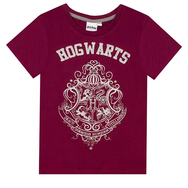 Harry Potter Flickrande Kort Pyjamas Set för Flickor 7-8 År Burgunder Burgundy 7-8 Years