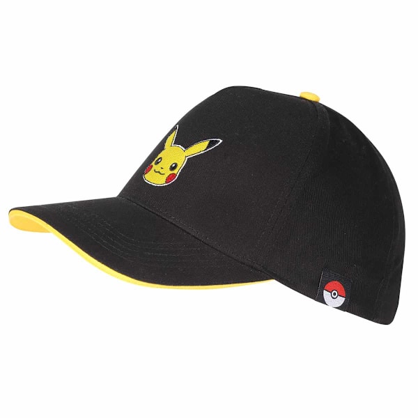 Pokemon Pikachu Badge Baseball Cap One Size Black Black One Size