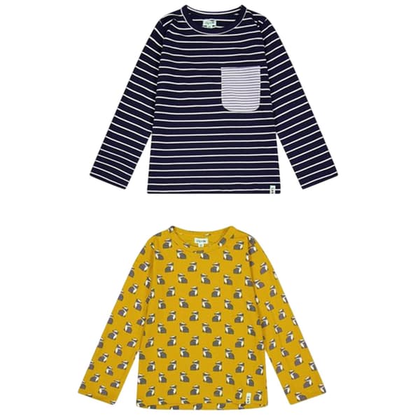 Lilly & Sid Barn/Barn Grävlingsränder Långärmad T-shirt Navy/Yellow 0-6 Months