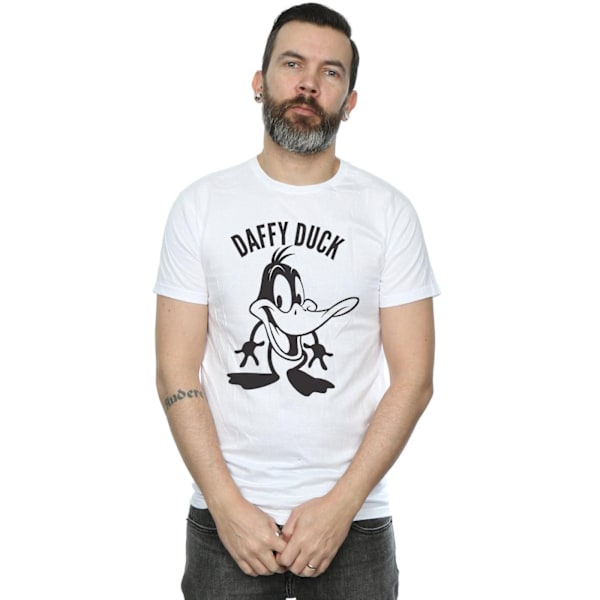 Looney Tunes Herr Daffy Duck Stort Huvud T-shirt L Vit White L