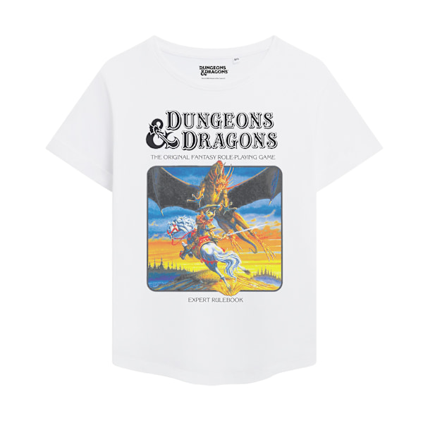 Dungeons & Dragons Dam/Kvinnor Expert Rule Book T-Shirt XL Vi Vintage White XL