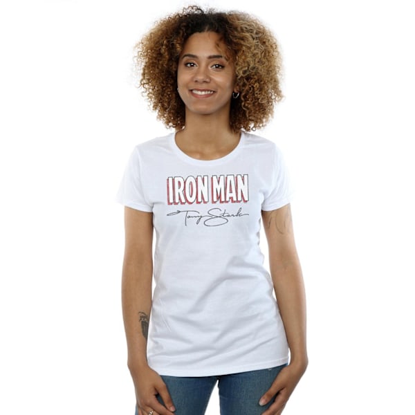 Marvel Dam/Kvinnor Iron Man AKA Tony Stark Bomull T-Shirt M W White M