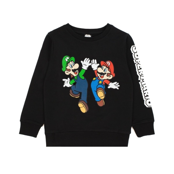 Super Mario Boys Luigi Sweatshirt 5-6 år svart Black 5-6 Years