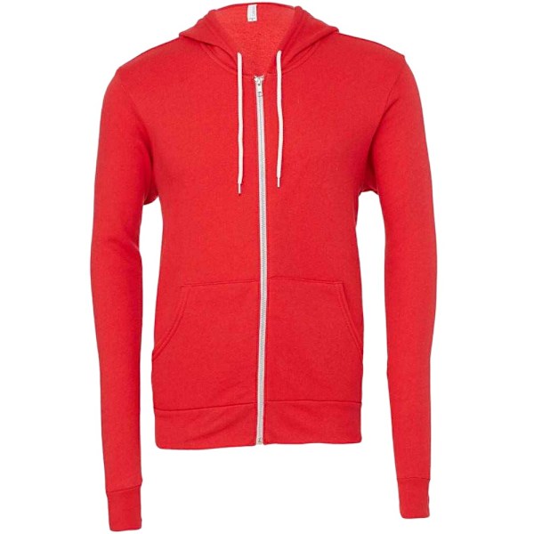 Bella + Canvas Unisex Vuxen Fleece Full Zip Hoodie M Röd Red M