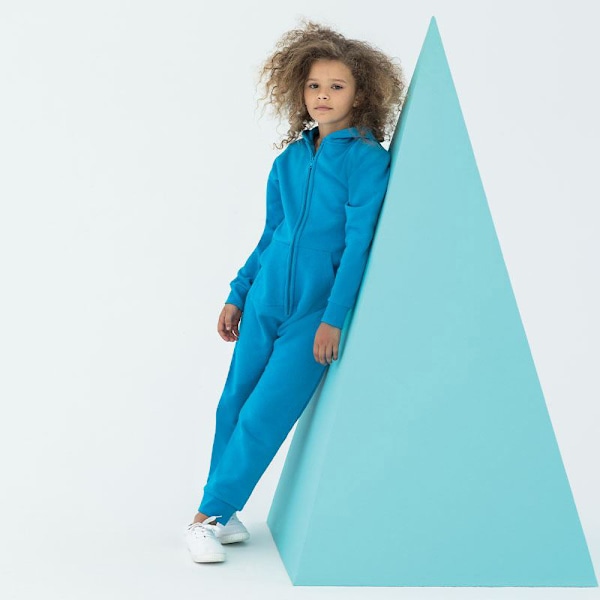 Skinnifit Minni Barn/Barn Zip Up All-In-One 13 År Sapph Sapphire Blue 13 Years