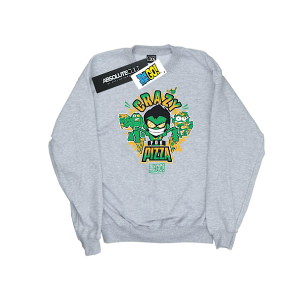 DC Comics Mens Teen Titans Go Crazy For Pizza Sweatshirt L Spor Sports Grey L