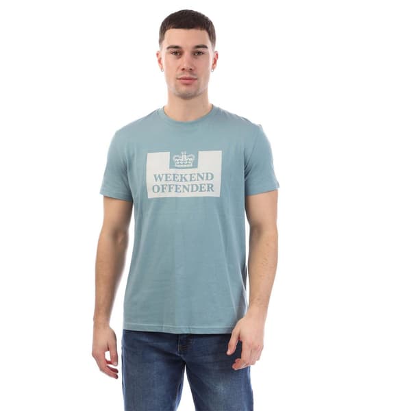 Weekend Offender Herr McMoney Box Logo T-shirt L Ljusblå Light Blue L