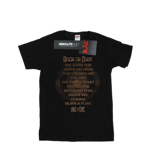 AC/DC Mens Rock Or Bust Lyrics T-Shirt S Svart Black S
