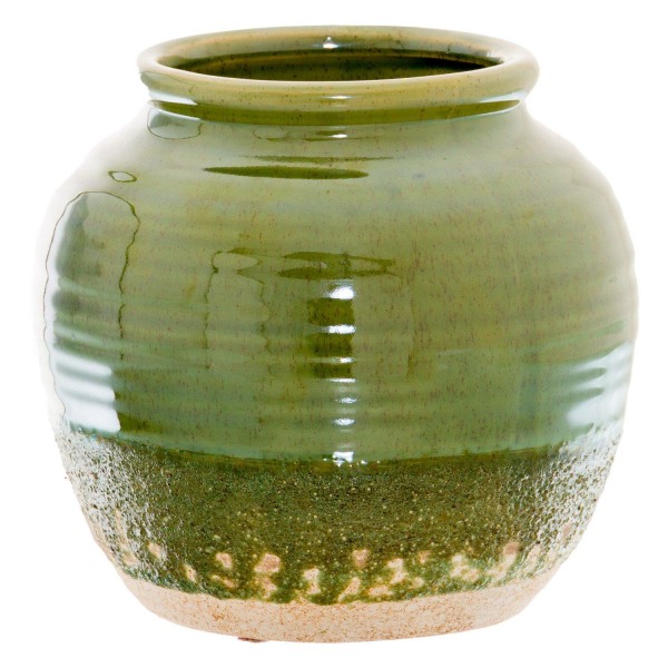 Hill Interiors Seville Collection Squat Vase One Size Olive Gre Olive Green One Size