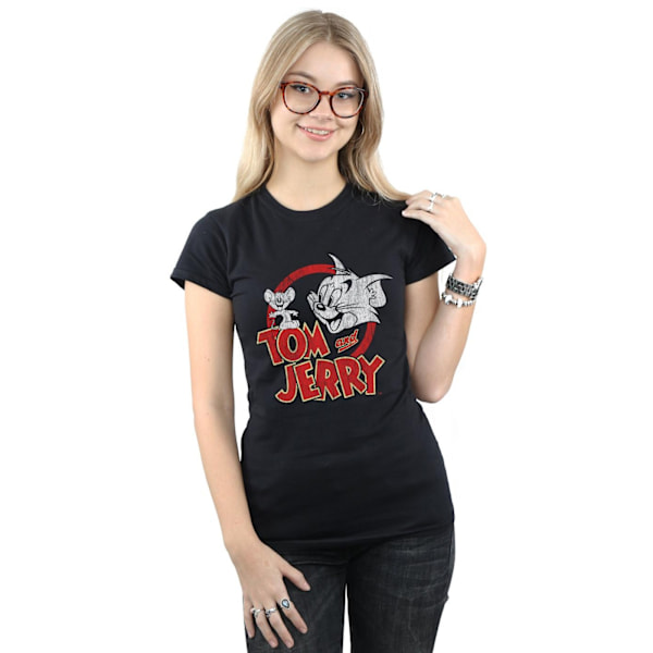 Tom And Jerry Dam/Dam Distressed Logo Bomull T-shirt L Svart Black L