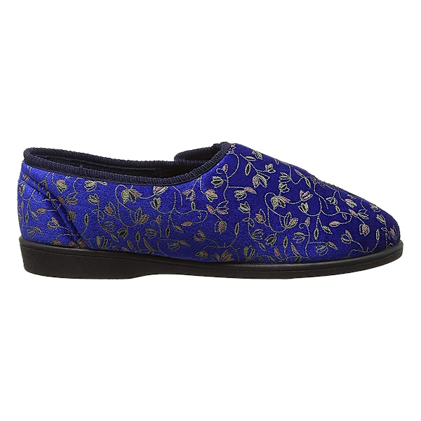 Zedzzz Dam/Kvinnor Janice Touch Fastening Blommiga Tofflor 5 U Navy Blue 5 UK