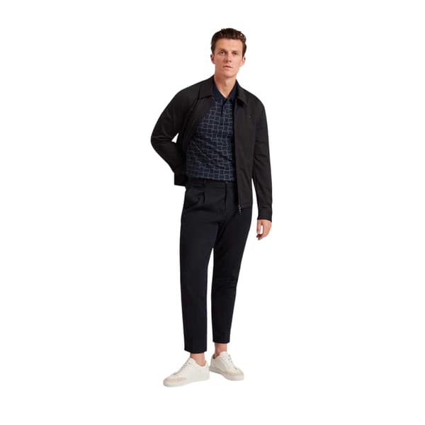 Ted Baker Herr Rutmönstrad Jacquard Pikétröja S Marinblå Navy S