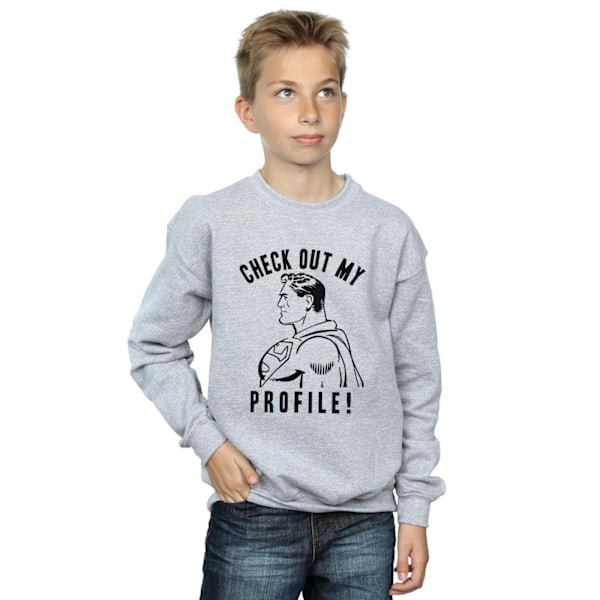 DC Comics Boys Superman Check Out My Profile Sweatshirt 5-6 år Sports Grey 5-6 Years