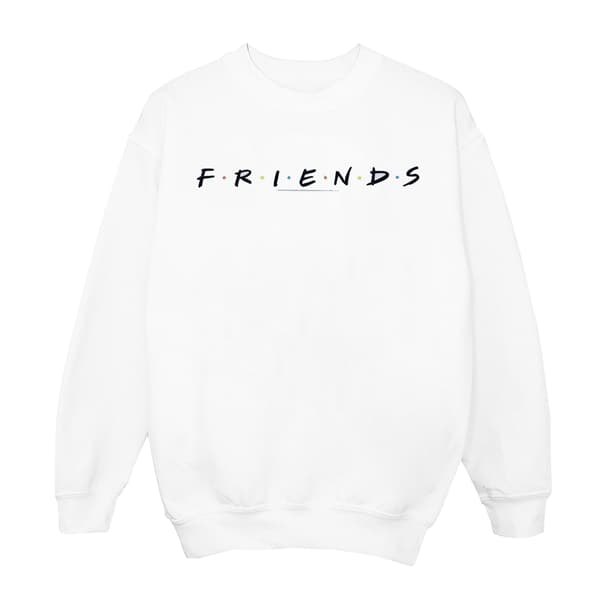 Friends Flickor Text Logotyp Tröja 7-8 År Vit White 7-8 Years