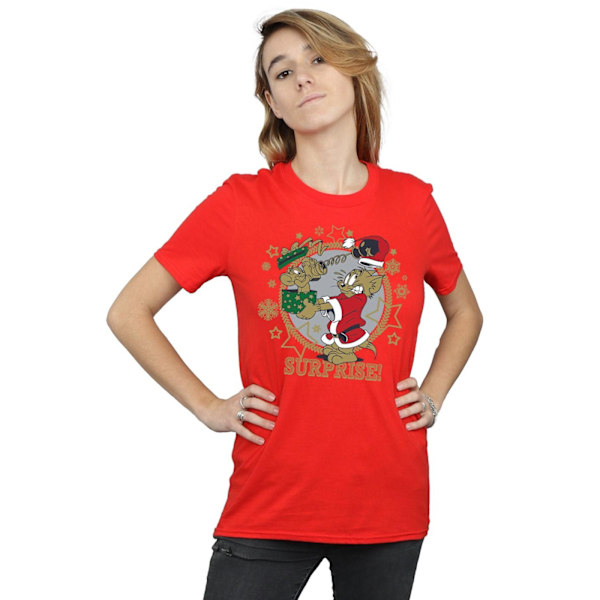 Tom And Jerry Dam/Damer Jul Överraskning Bomull Pojkvän Red XL