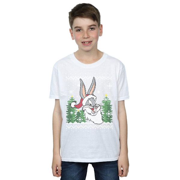 Looney Tunes Pojkar Bugs Bunny Jul Fair Isle T-shirt 9-11 år White 9-11 Years