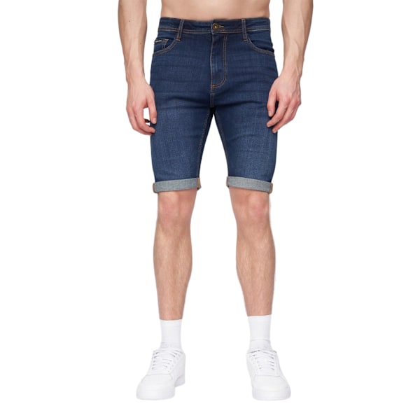 Henleys herr Flex Denim Shorts 34R mörk tvätt Dark Wash 34R