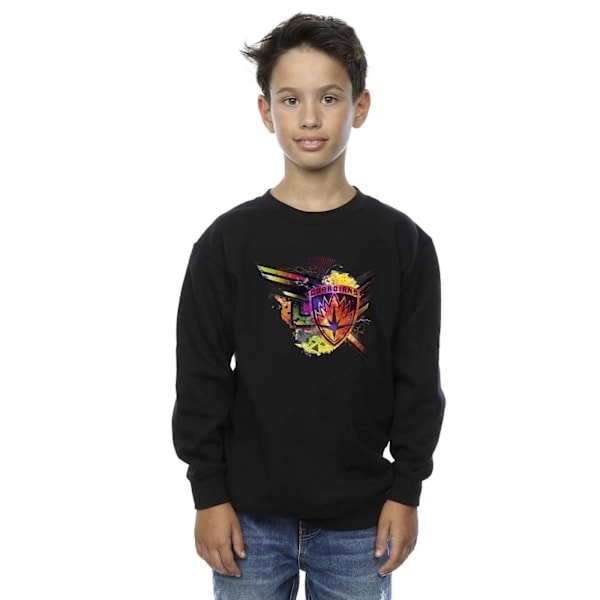 Marvel Boys Guardians Of The Galaxy Abstract Shield Chest Sweat Black 3-4 Years