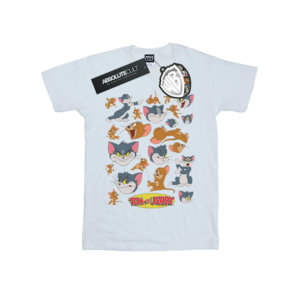 Tom And Jerry Boys Many Faces T-Shirt 12-13 År Vit White 12-13 Years