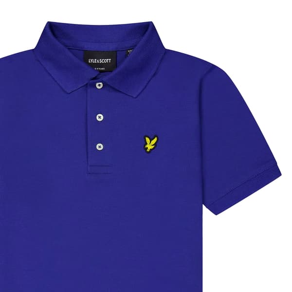 Lyle & Scott Barn Enfärgad Pikétröja 8-9 År Blå Blue 8-9 Years
