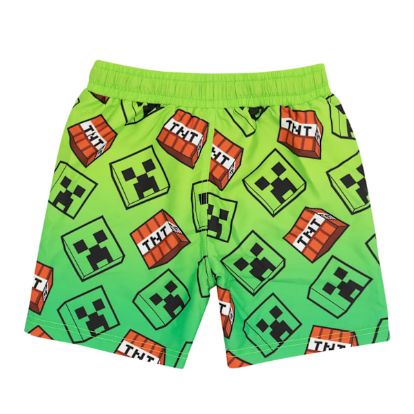 Minecraft Pojkshorts Creeper Badbyxor 9-10 År Grön/Svart Green/Black 9-10 Years