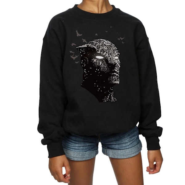 Marvel Girls Black Panther Tribe Mask Sweatshirt 9-11 år Bla Black 9-11 Years