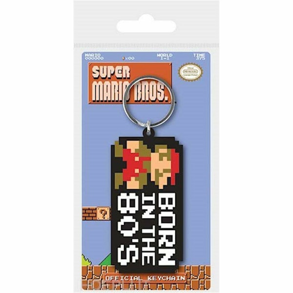 Super Mario Born In The 80´s Nyckelring One Size Svart/Vit/Röd Black/White/Red One Size